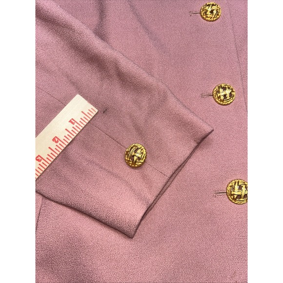 Vintage Christian Dior 100% Wool Women's Sz 16 Gold Button Tailored Blazer - Picture 13 of 14